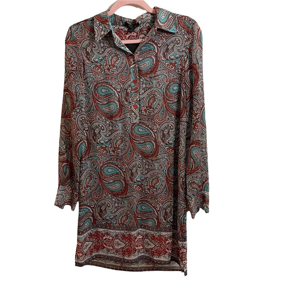 Rachel Zoe Long Sleeve Paisley Dress NWT